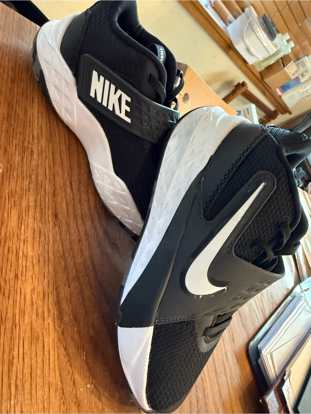 Nike Kids Black and White Basketball Sneakers